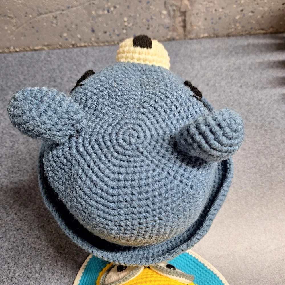Hand Crocheted Bear & Minion Bucket Hats, Large, NWOT